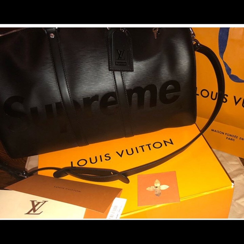 Supreme collab with Louis Vuitton duffel bag